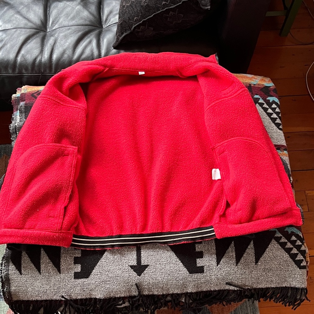 Vintage Wmns Cabela's Red Full Zip Fleece Jacket - sz M - Picture 9 of 9